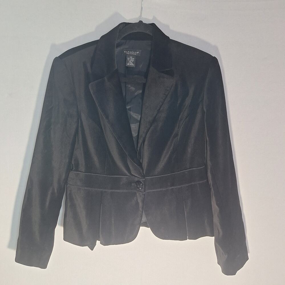 Y2K Rafaella Velvet Blazer Jacket Black Sz 10P Whimsygoth Bratz Office